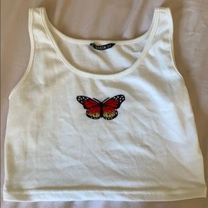 shein butterfly crop tank